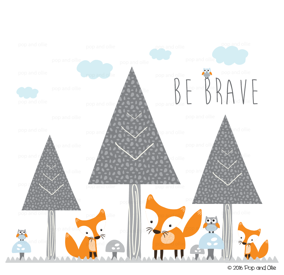 woodland-foxes-and-trees-die-cut-wall-decals